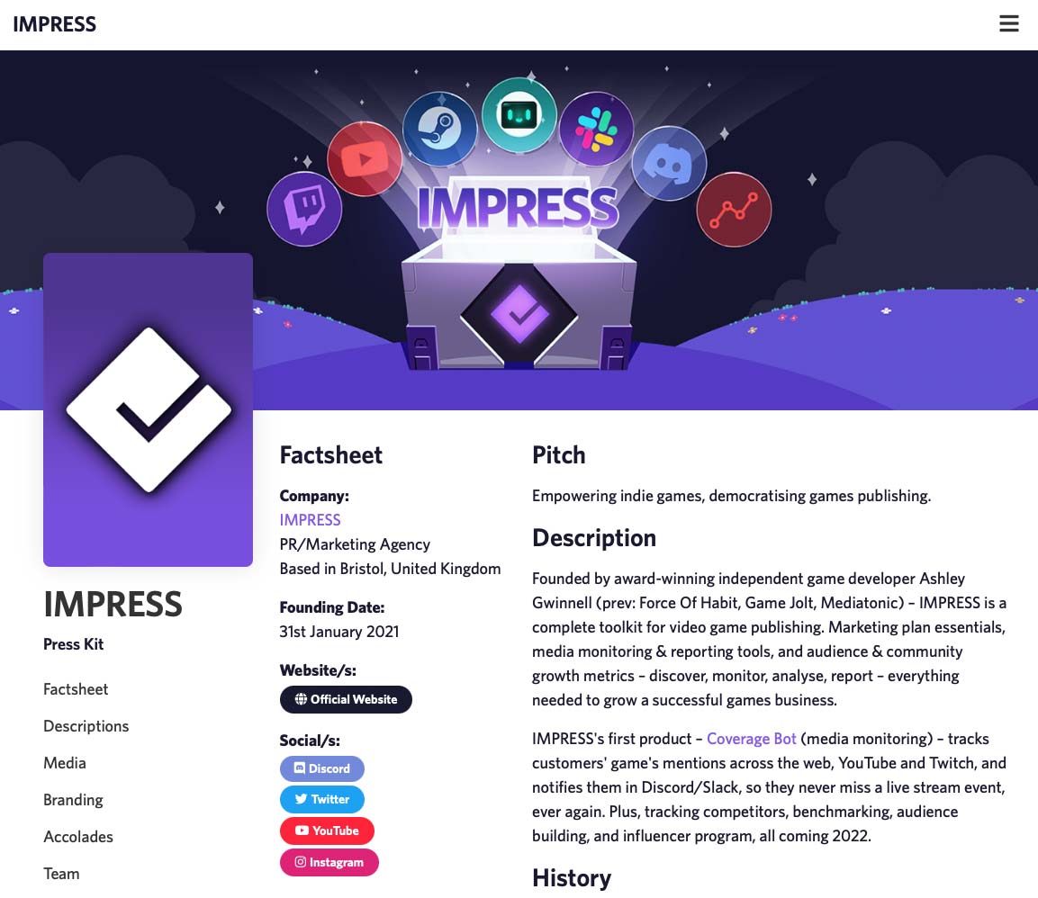 About IMPRESS – Video Game Marketing & Promotion