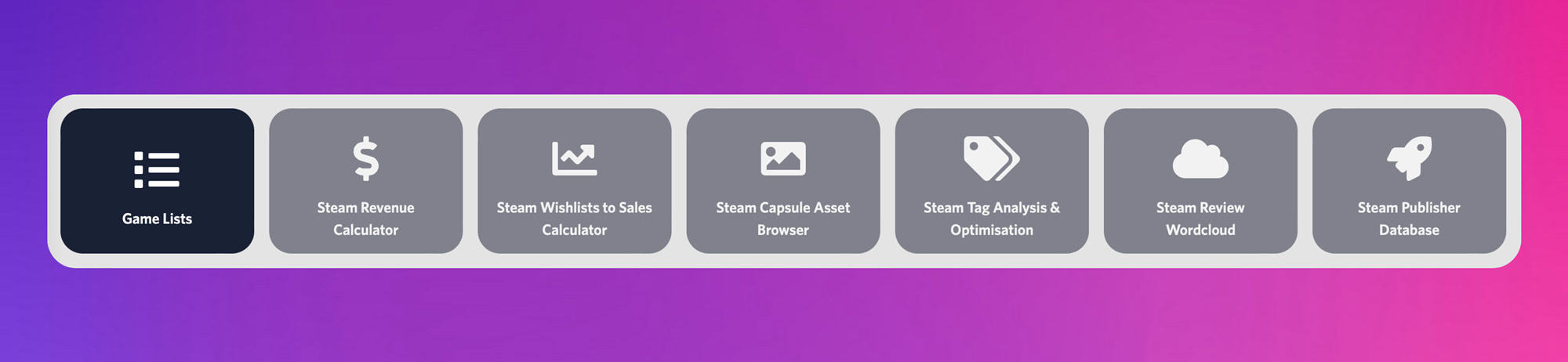 Steam Tools – Dashboard Updates!